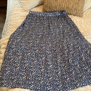 Zara Blue Floral Midi Skirt